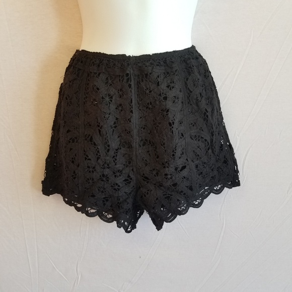 Honey Punch Pants - NWT Honey Punch Black Lace Shorts